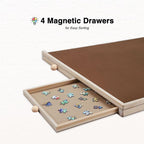 Tilting Puzzle Board with Drawers and Cover, 1000 Piece, 30" x 22", Portable Wooden Jigsaw Puzzle Table for Adults and Kids, 4 Drawers