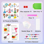 Cymbana Diamond Painting Kits for Kids 18 Pcs Princess and Their Buddy Gem Art Sticker for Kids Ages 6-8 8-12 Contains Unicorn, Mermaid