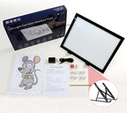 A4 Light Pad with Foldable Stand, UL Certified Adapter, 8000 Lux Super Bright Ultra Thin Pad for Cricut Weeding Vinyl, Artist Drawing Light Box/Board/Table for Tracing, Sketching - Black