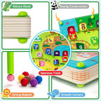 2 in 1 Magnetic Color and Number Maze Magnet Alphabet Counting Double Sided Board Wood Puzzle Fine Motor Skills Montessori Preschool Toys Gifts for Boys and Girls 3-5 Age (Big Zoo, One Size)