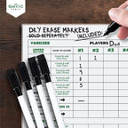 SWOOC Games® - 5 Big Premium Laminated Yardzee & Farkle Score Cards (11.5in x 8in) with Rules - Large Reusable Dry Erase Pads for Giant Outdoor Dice