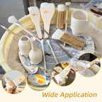 Pottery Glaze Brushes,10 PCS Painting Ceramic Brush Set, Different Shape Wool Soft Bristle for Ceramic Pottery Glazing Creation