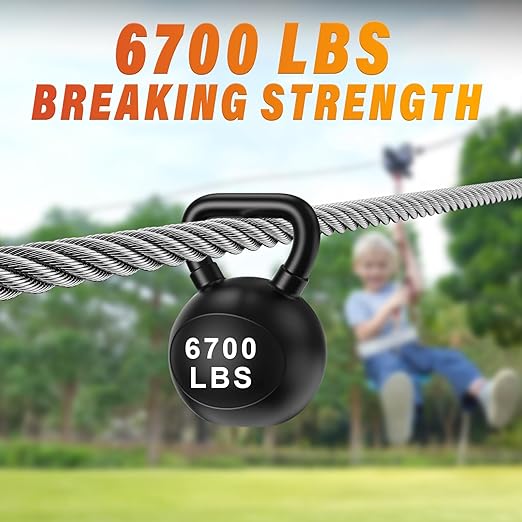 Stainless Steel Cable for Railing - 250FT 1/4" T316 Wire Rope - 7 x 19 Strands 6700 LBS Breaking Strength for Outdoor Deck Railing Zipline