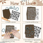 CHGCRAFT Peony Polymer Clay Texture Sheets Peony Silicone Clay Texture Stamp Clay Modeling Pattern Pad Texture Sheets for Earrings Jewelry Making