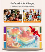 Join&Joy 1500 Piece Puzzle Board Pro, with 6 Drawers & Cover, 34" x 25", Sort-Wise Colorful Felt Drawers, Wooden Jigsaw Puzzle Board, Birthday Gifts for Mom