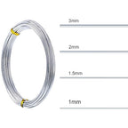 TecUnite Aluminum Craft Wire for Sculpting Armature Bendable Craft Wire for DIY Jewelry Making (1 Roll,Silver,10 M x 1 mm)
