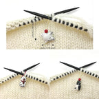 Wander wolly Handmade Animal Stitch Markers for Knitting, Three Pieces in Storage Case, One Dove, One Penguin, and One Dalmatian