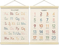 BONETAT Numbers alphabet poster for Nursery Toddlers, Play Room Wall Decor, ABC Wall Chart, Wall Hanging Decor for Toddler Playroom Decor Kids Wall Decor, Wooden Frame Alphabet Banner-A11