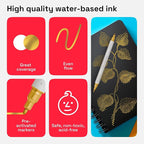 ARTISTRO 5 Gold Dual Tip Brush + Fine Acrylic Paint Markers - Easy for All Ages & Levels Paint Pens for Fabric, Rock, Glass, DIY - Halloween Pumpkin Painting Kit, Art Supplies, Christmas Gift