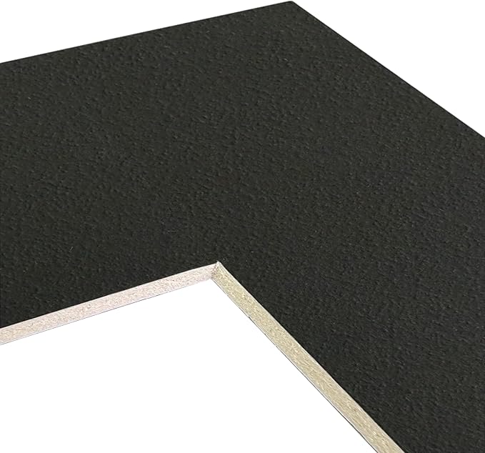 Craig Frames B572 Pre-cut Mat Board for 9x12 Print, 12x16, Pebble Black