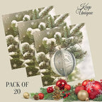 20-ct 13x13 Christmas Paper Decoupage Napkins, 3-Ply Servilletas Tissue Napkin for Dinner and Parties, Disposable Napkins (Ornament X)