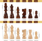 Premium Wooden Chess Set with Protective Carry Bag - 15" Folding Chess Board & Chess Pieces - Classic Strategy Game for Adults & Kids for Chess Lovers, Beginners
