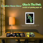 Scratch Paper Art for Adults-Glow in The Dark Scratch Painting Craft Kit (8 Sheets A5)|DIY Foil Engraving Art Set|Stress Relief Gift for Craft Lovers|Creative Scratch Art Home Decor(Animal Series)