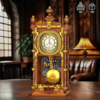 Vintage Swing Clock Building Blocks Set – 751 PCS Real Working Mechanical Clock with Alarm, Moving Pendulum & Rotating Dial, Retro Steampunk Decor Gift for Adults & Teens, Compatible with Lego Sets
