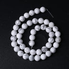 45pcs 8mm AAA Natural Stone Beads White Howlite Turquoises Round Loose Beads for Jewelry Making DIY Bracelet (White Howlite Turquoises, 8mm)