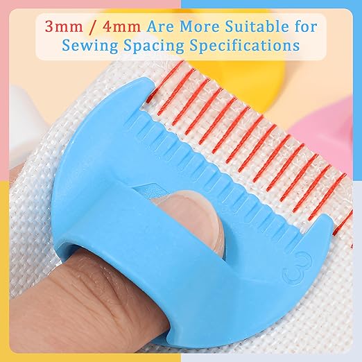 1 PCS 4mm Edge Lock Seam Guide, Mini Sewing Finger Ruler for Hand Sewing, DIY Sewing Kit Tool, Sewing Needle Gauge Measuring Guide, Pink