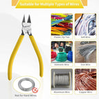 BOOSDEN 5 PACK 6'' Wire Cutters, Diagonal Cutting Pliers, Dikes Side Cutters, Barbed Wire Snips, Precision Spring Loaded Wire Cutters, Mini Wire Cutter Set for Floral, Electrical, Crafting, DIY