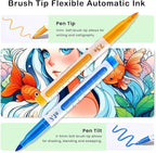 Mooking Paint Markers, 7.1G Capacity Acrylic Paint Markers with Automatic Ink Control and Bullet Tip, 24 Colors Water-Based No-Bleed Paint Pens for Arts & Crafts, Kids Activity, School Classroom