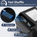 ShinePick Automatic Card Shuffler, Electric Shuffling Machine with 2000mAh Rechargeable Battery, Low Noise Card Shuffler - Automatic and Manual Mode for Poker, Phase 10, UNO, Skip-Bo