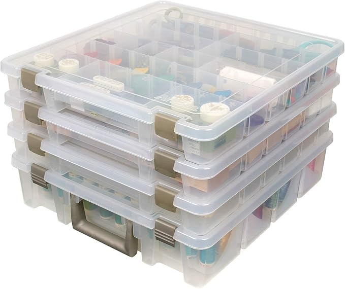 ArtBin Super Satchel Thread Box - Versatile Thread Storage for Sewing, Embroidery, and Quilting - 108 Pegs, Portable Design, Compatible with ArtBin Accessories - Made in USA, Transparent and Compact