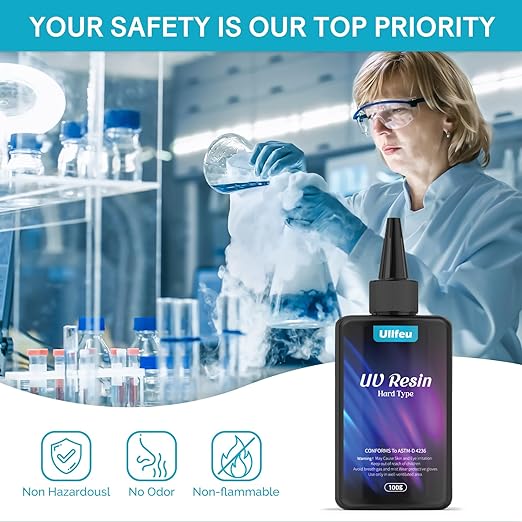 UV Resin 200g Bulk No Odor Upgrade Clear UV Epoxy Resin Kit Hard Fast Cure Jewelry Making Handmade DIY Craft Decoration Coating
