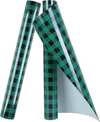TORC Green Black Buffalo Plaid HTV Vinyl 12 inch x 10 ft, Check Heat Transfer Vinyl Iron on Transfers