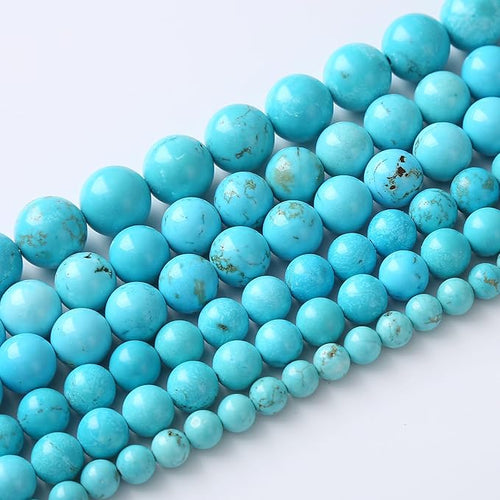 10mm 36pcs A+ Natural Blue Turquoise Beads Round Spacer Loose Stone Beads for Jewelry Making DIY Bracelet Necklace Accessories