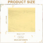 PATIKIL Gold Leaf Sheets for Art 3.7" x 3.4", 100 Pcs Gold Foil Sheet Metallic Leaf Papers for DIY Crafts Resin Furniture Nails Paintings Home Decoration