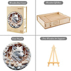 Wooden Puzzles Adults, 3D Wolf Wooden Puzzles 200 Pieces, Unique Animal Shaped Wood Challenging Jigsaw Puzzles Gifts for Adults, 11.4x11.4in