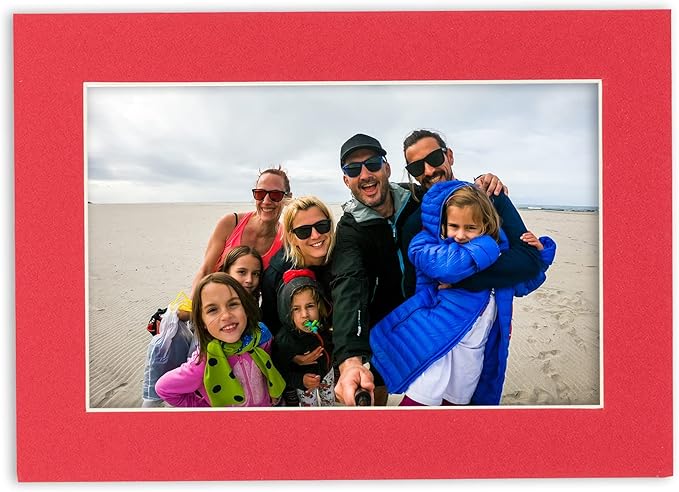 8x10 Mat Bevel Cut for 5.5x8.5 Photos - Acid Free Cardinal Red Precut Matboard - For Pictures, Photos, Framing - 4-ply Thickness