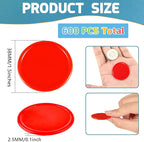 Coopay 600 Pieces Plastic Poker Chips Learning Counters Disks Bingo Chip Counting Discs Markers for Math Practice and Poker Card Game Tokens, Teaching Rewards, 38 mm/ 1.5 Inches (Red)