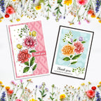 ORIGACH Realistic Flower Layering Stencil Stamp and Die Set for Card Making, Silicone Stamps Metal Die Cut and Stencil Template for Card Making Scrapbooking DIY Crafting