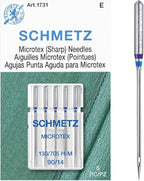 SCHMETZ Microtex Sharp Sewing Machine Needles - Quilting & Topstitching Supplies, Size 90/14, 5-Needle Card, Pack of 10