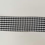 1 Inch Black and White Woven Edge Gingham Ribbon 25 Yards Each Roll 100% Polyester (1", Black)