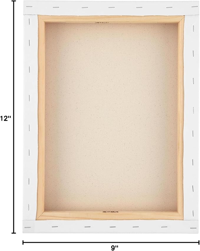 SoHo Urban Artist, 9x12 Heavyweight Stretched Cotton Canvas for Painting - 1.5" Deep- 3 Pack, Triple Primed, 100% Cotton Canvas, Archival, Universal Primed for Oil, Acrylic, Alkyd, Mixed Media