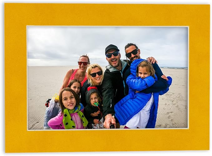 Pack of Ten Acid Free 8.5x11 Mats Bevel Cut for 7x9 Photos - Bright Yellow Precut Matboards With Backing Boards and Self Seal Photo Mat Bags For Pictures, Photos, Framing - 4-ply Thickness