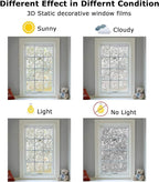 LEMON CLOUD Window Film, Decorative Window Privacy Film, 3D Stained Glass Window Sticker,Anti-UV Sun Blocker Heat Control for Home(Rainbow Tulip Design,45.2 x 157.4 inches)
