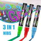 Window Chalk Markers for Cars Glass Washable, 10 Colors Jumbo Liquid Chalk Marker Pens with 10mm 3 in 1 Nib Wide Tips, Big Chalkboard Markers Car Window Paint Pens for Auto, Bistro, Mirror, Poster
