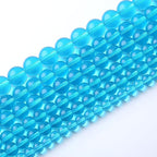 45pcs 8mm Topaz Blue Crystal Glass Beads Round Loose Spacer Beads for Jewelry Making DIY Bracelet Necklace Healing Power Stone