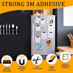 10 Pack Magnetic Tape with 3M Adhesive Backing, 12"L x 1"W Flexible Magnet Strips for DIY Crafting