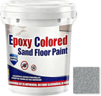 Epoxy Colored Sand Floor Paint, Epoxy Floor Paint for Concrete, High Gloss Marble Effect Coating, Waterproof Non-Slip Concrete Paints, Suitable for Indoor/Outdoor Use (Light Gray,128 oz/4 kg)