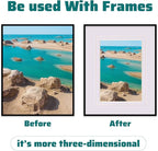 HOTUO 10 Pack Acid Free White Picture Frame Mats, Pre-Cut 8x10 Picture Mats with Ivory Core Bevel Cut for 5x7 Photo, Signature Friendly 4 Ply Thickness Photo Mat for Frames (White with V-Groove)