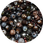 Assorted Glass Resin Beads Multi Size Colors Smooth Cracked Gravel Millet Spacer Beads for Bracelets Necklace Earring DIY Jewelry Making Craft(Deep Amber Series)
