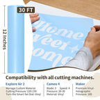 TECKWRAP Blue Stencil Vinyl - Blue Stencil Film for Craft Cutter - Removable Vinyl Stencil Paper - Easy to use, No Residue, Multi-Purpose (12” x 30FT)