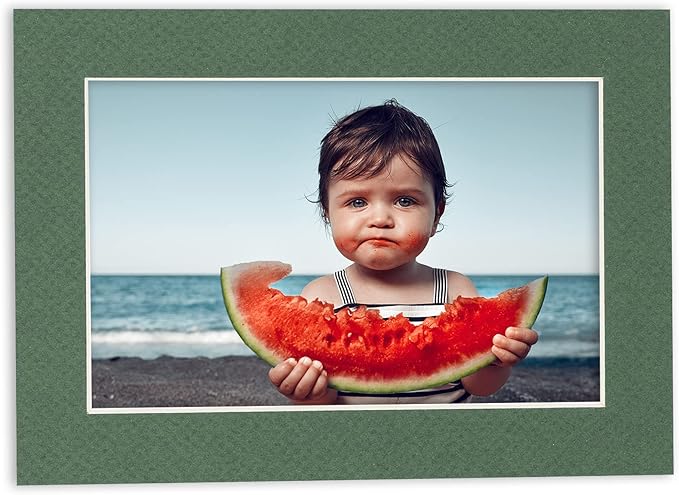 6x8 Mat for 8x10 Frame - Precut Mat Board Acid-Free Show Kit with Backing Board, and Clear Bags Hunter Green 6x8 Photo Matte Made to Fit a 8x10 Picture Frame Matboard for Framing, Pack of 25 Mats