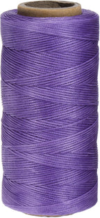 Uxcell 150D 0.8mm Flat Waxed Thread, 284 Yards Polyester, Dark Purple, Leather Sewing Waxed String