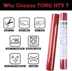 TORC Red Christmas Glitter HTV Heat Transfer Vinyl Roll 12 inch x 10 ft Iron on Vinyl for T Shirts Crafts