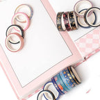 YUBX Skinny Galaxy Washi Tape Set 30 Rolls Gold Foil Decorative Starry Space Masking Tapes for Arts, DIY Crafts, Journals, Planners, Scrapbook, Wrapping