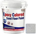 Epoxy Colored Sand Floor Paint, Epoxy Floor Paint for Concrete, High Gloss Marble Effect Coating, Waterproof Non-Slip Concrete Paints, Suitable for Indoor/Outdoor Use (White Hemp Gray,128 oz/4 kg)