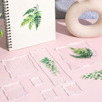 7PCS Acrylic Stamp Block, Clear Stamping Blocks Tool Acrylic Blocks for Stamping Decorative Stamp Blocks Square Display Block Set Props for DIY Crafts Making